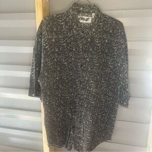 Tomato Men’s Large Button Down Shirt Grey And Black With Pocket And Coller